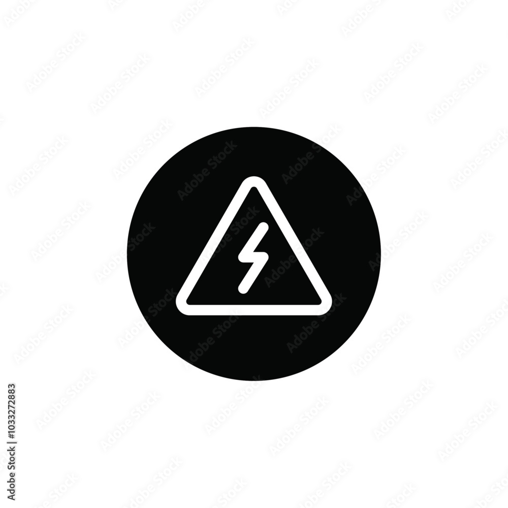 Poster high voltage icon web design in vector
