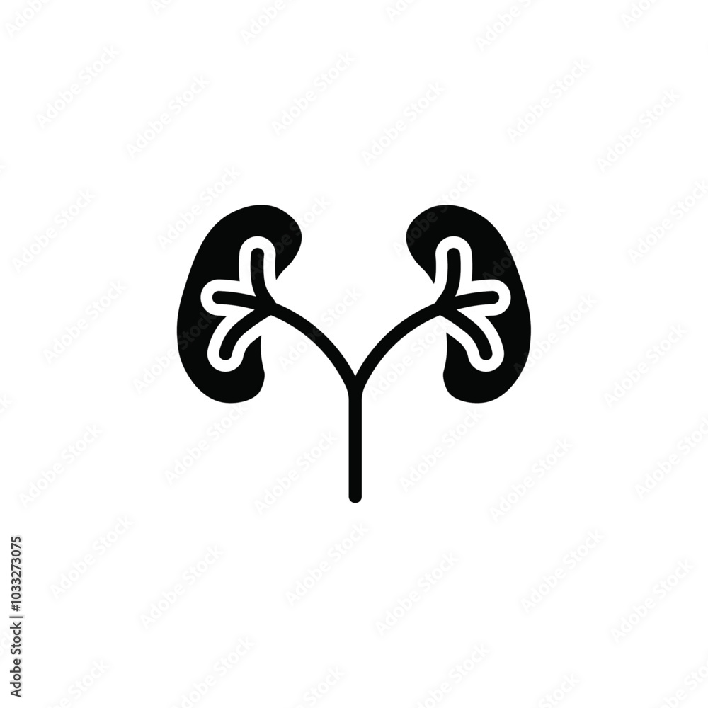 Poster human kidneys icon web design in vector