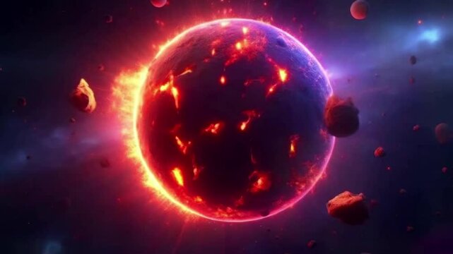 Climate Change, Global Warming, Pollution, Environment, Earth, Planet .burning earth on fire looping video