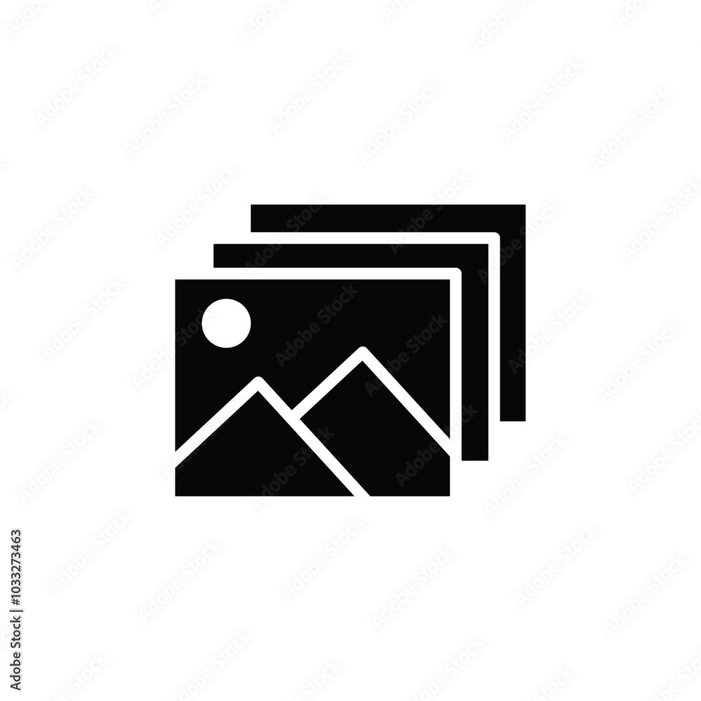 Poster image or photo icon web design in vector