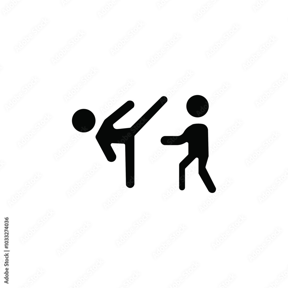Aufkleber kickboxing icon web design in vector