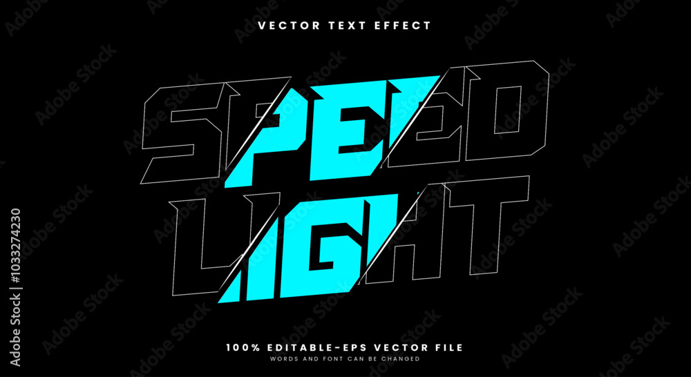 Poster speed light editable text effect template with speed style theme