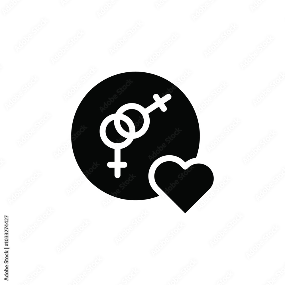 Poster lesbian relationship icon web design in vector