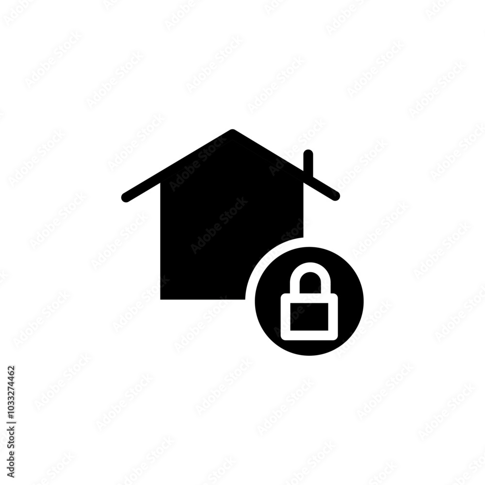 Aufkleber lock home icon web design in vector
