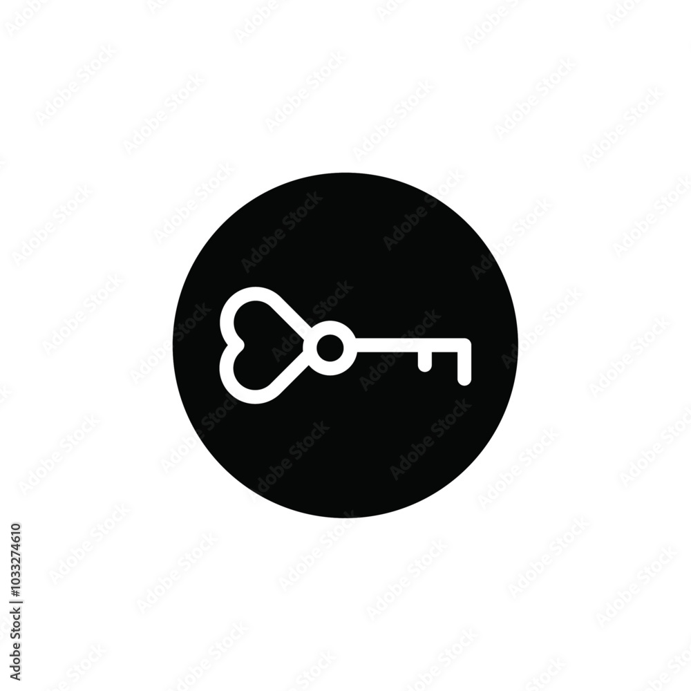 Poster love key icon web design in vector