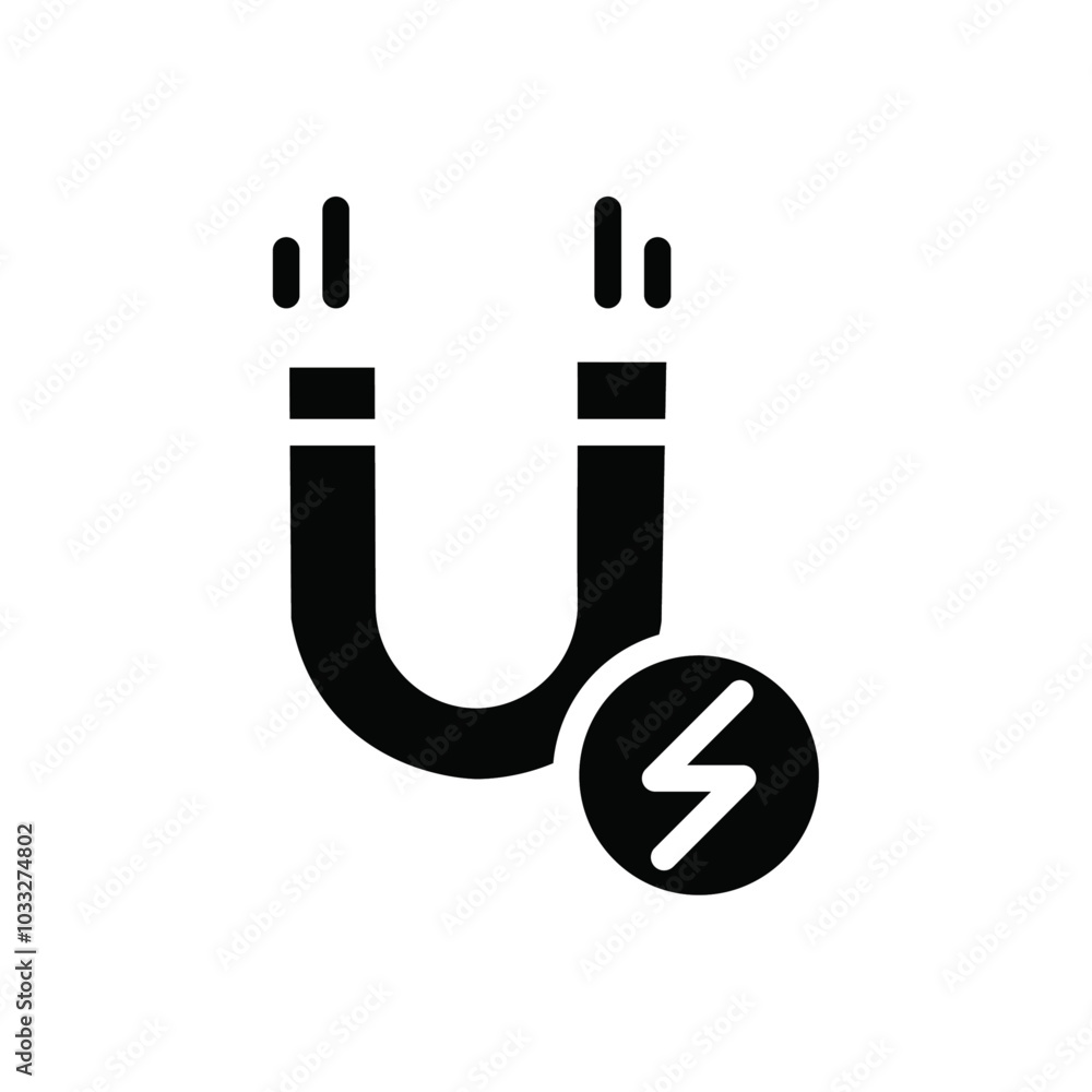 Aufkleber Magnet with power icon web design in vector