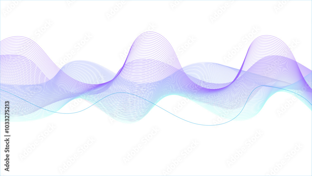Canvas Prints wave lines smooth flowing dynamic blue purple pink gradient isolated on white background. abstract b