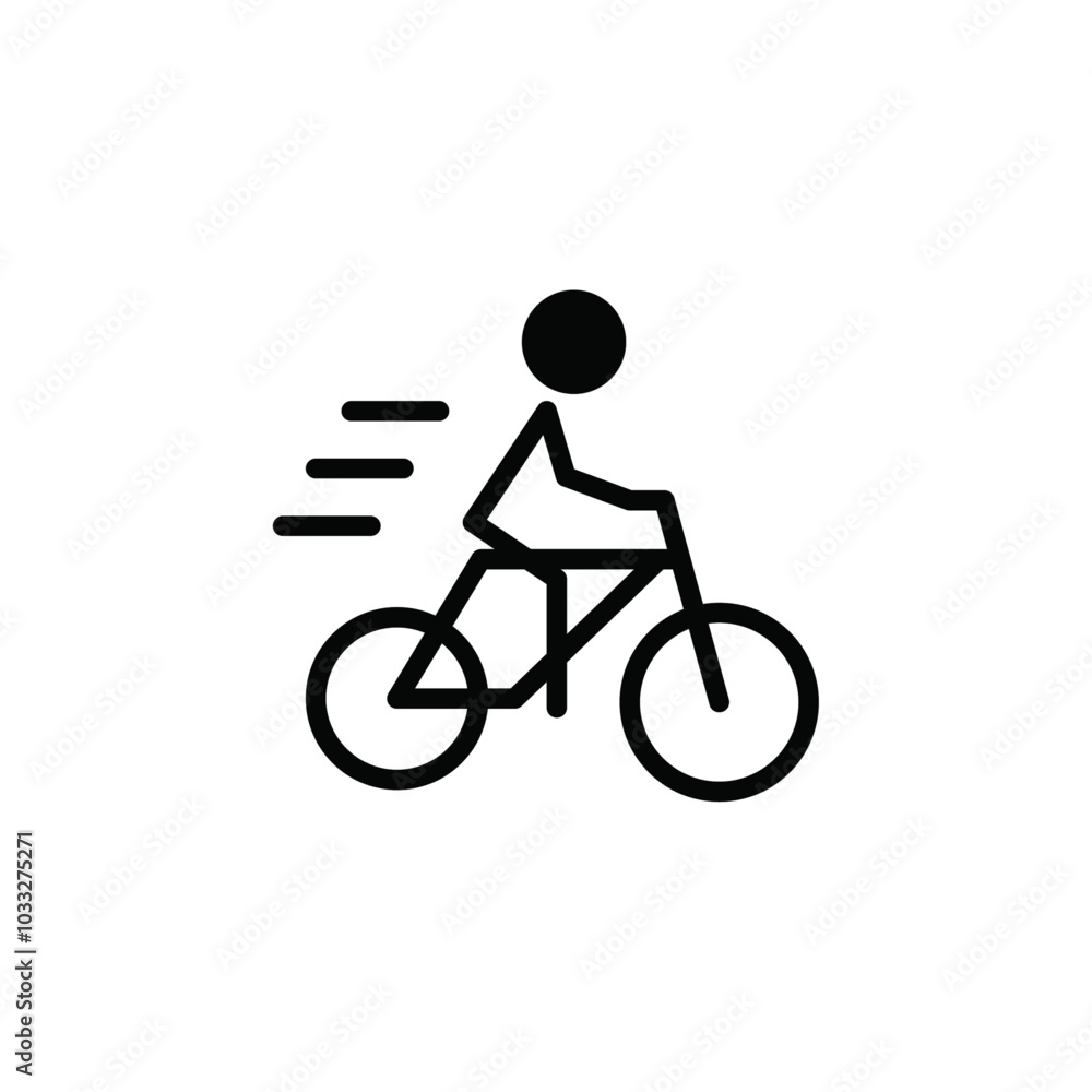 Aufkleber Man on bicycle icon web design in vector