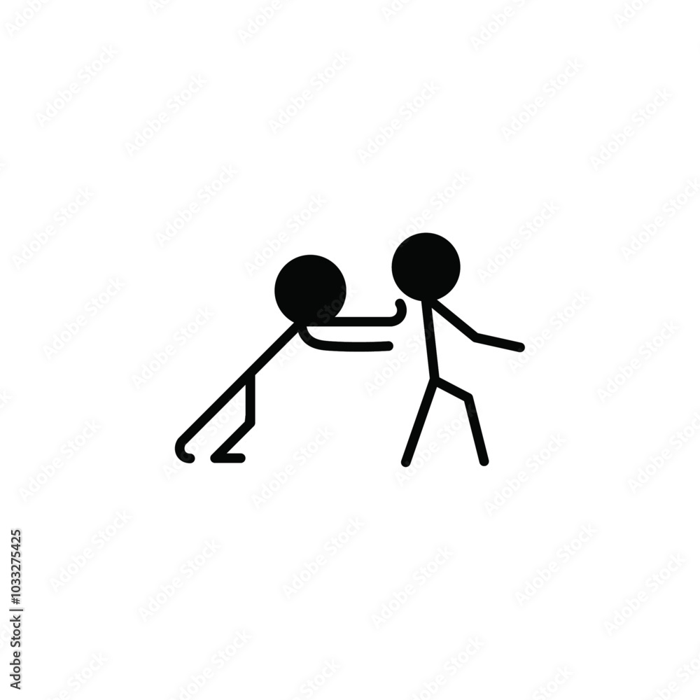 Poster man pushing another person icon web design in vector