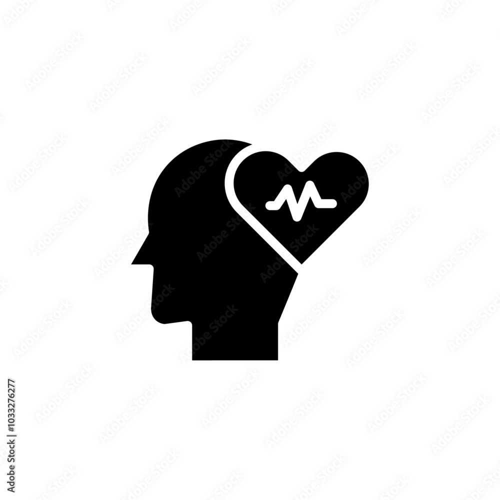 Poster mental health icon web design in vector