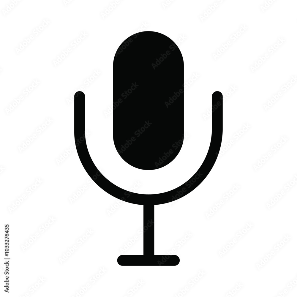Poster mic button icon web design in vector