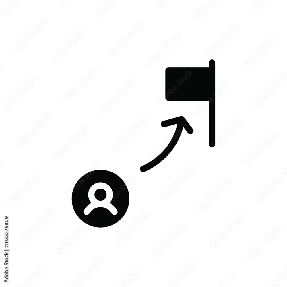 Aufkleber Mission Path icon web design in vector