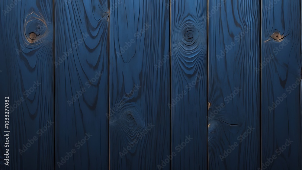 Poster close up view of a rich, deep blue color, with visible grain patterns and knots that add texture and