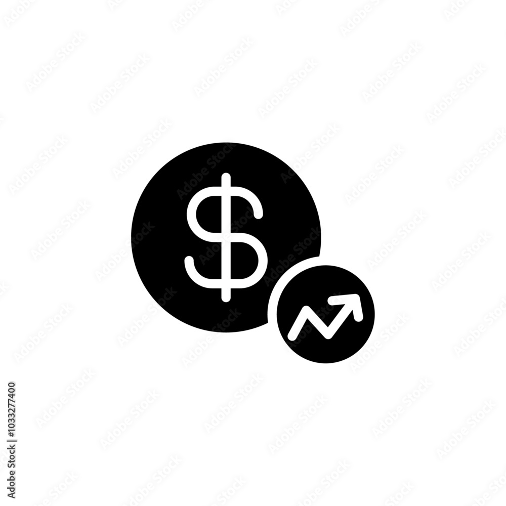 Poster money growing icon web design in vector