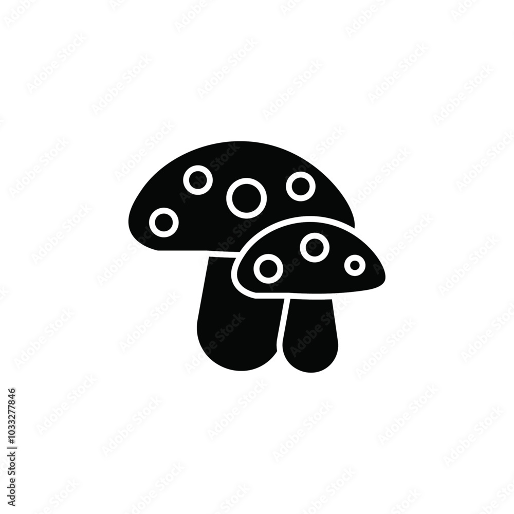 Poster mushroom icon web design in vector