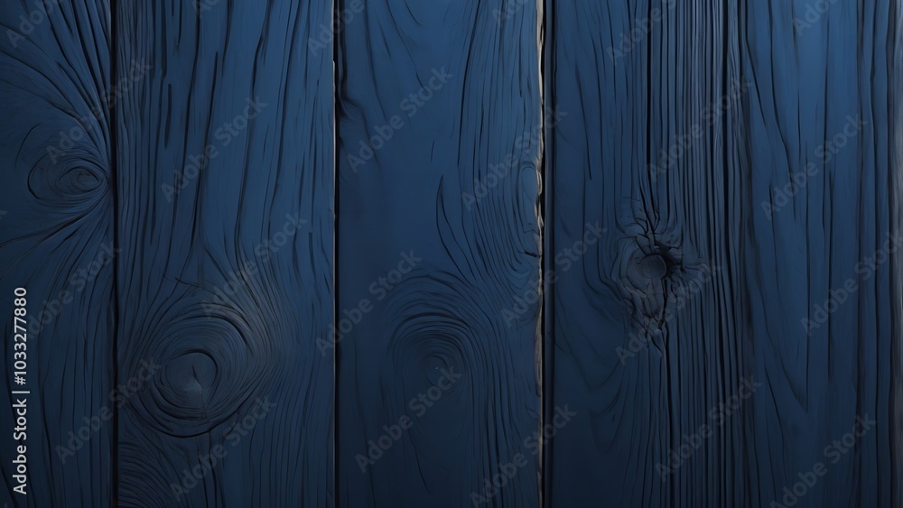 Poster close up view of a rich, deep blue color, with visible grain patterns and knots that add texture and