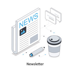 Newsletter  isometric stock illustration. EPS File stock illustration