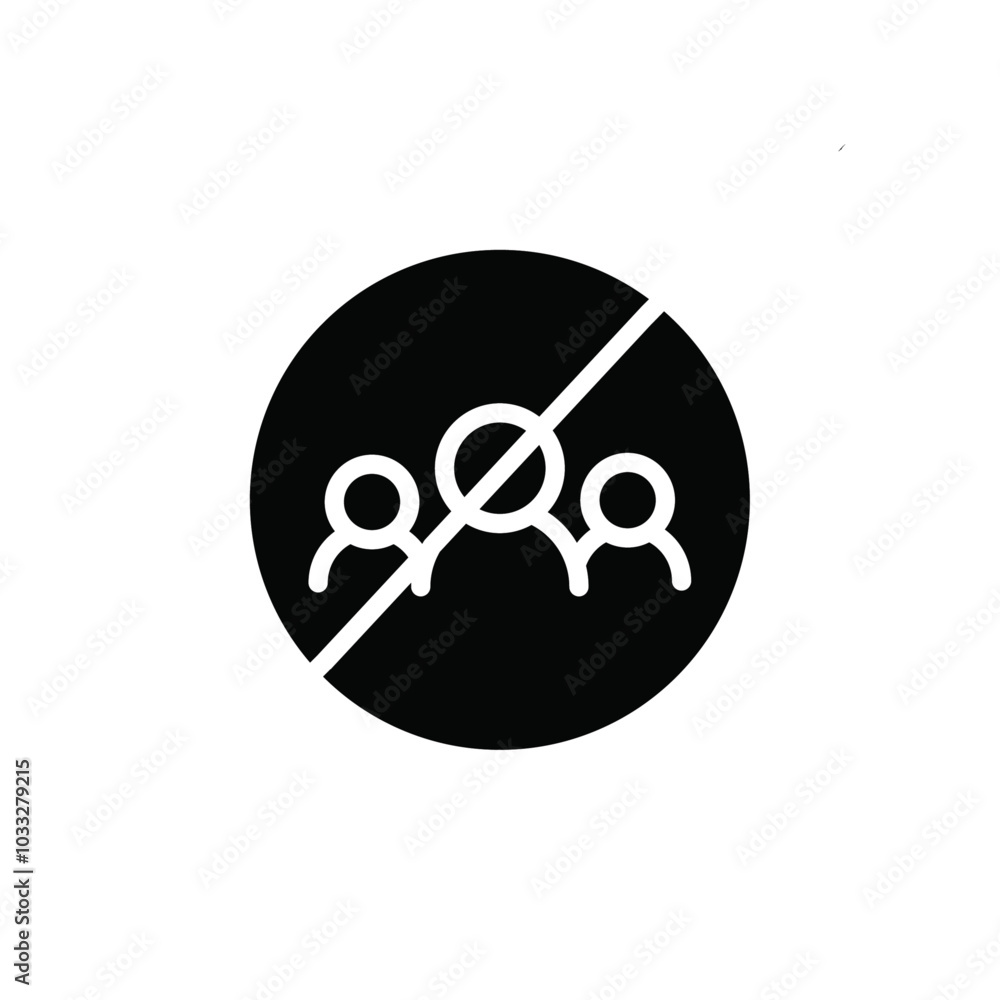 Aufkleber no gathering icon web design in vector