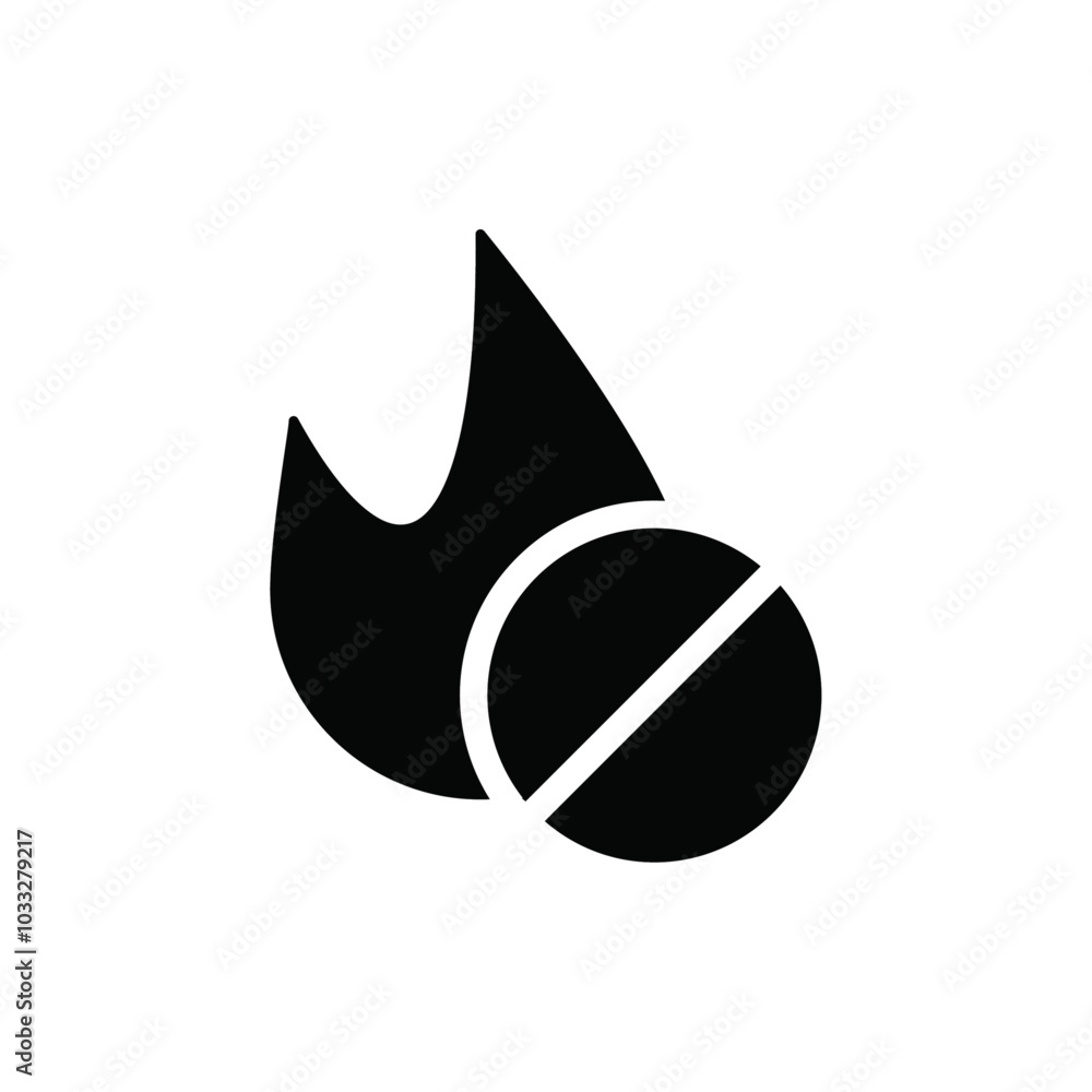 Poster no fire icon web design in vector