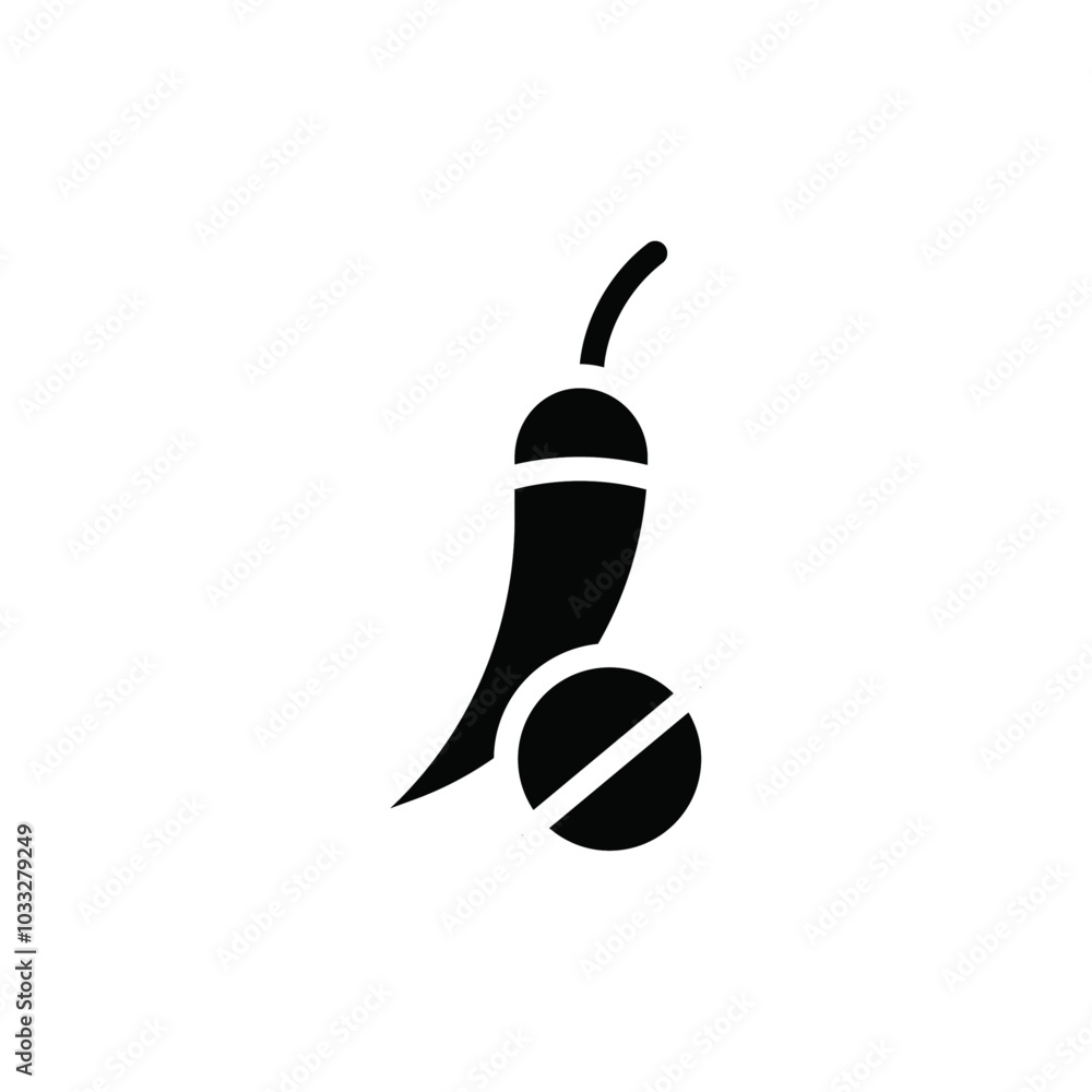 Poster no spicy hot chilli icon web design in vector