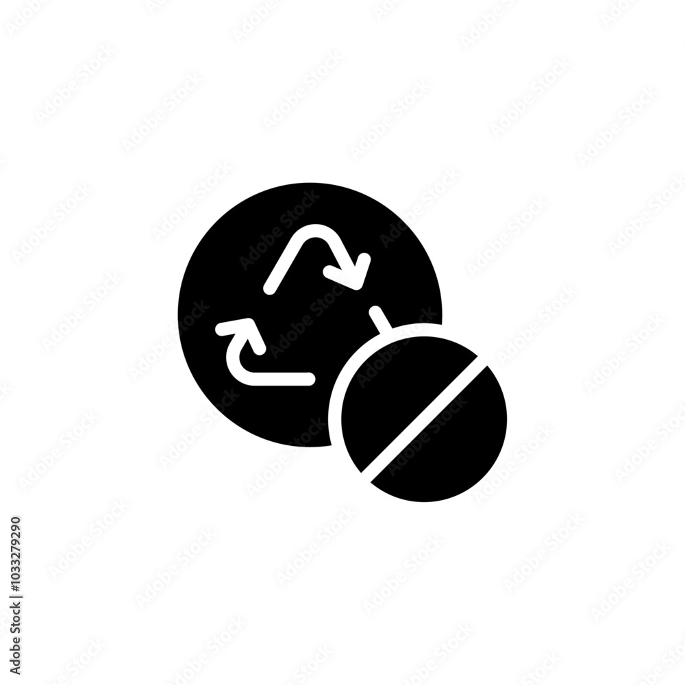 Aufkleber Non Recyclable icon web design in vector