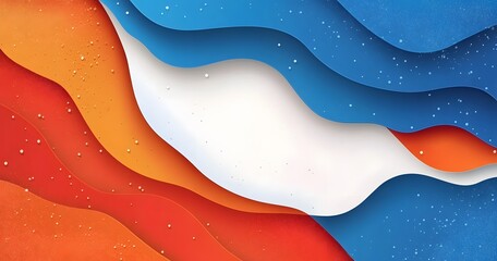 Red, blue, and white background with abstract shapes vector presentation banner template design concept. 