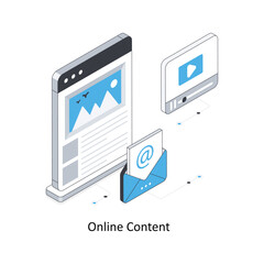 Online Content  isometric stock illustration. EPS File stock illustration