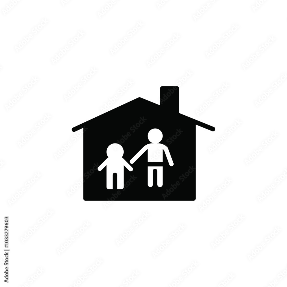 Poster orphanage house icon web design in vector
