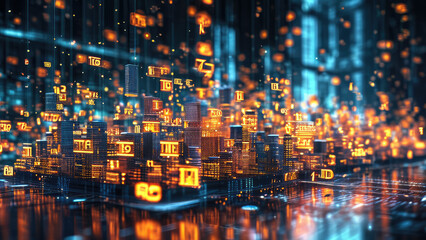 Fototapeta premium Economic Data in Futuristic Visuals: Presenting Information with a Modern Edge