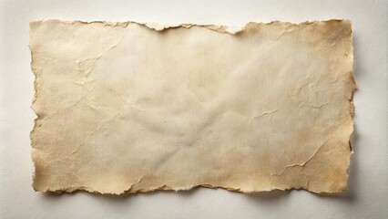 A weathered sheet of paper with a textured surface and irregular edges, ready to tell a forgotten story.