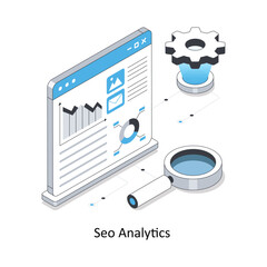 Seo Analytics isometric stock illustration. EPS File stock illustration