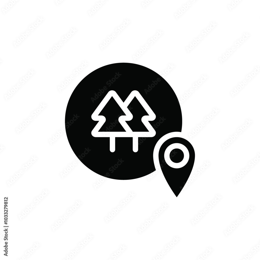 Aufkleber Park, forest location map icon web design in vector