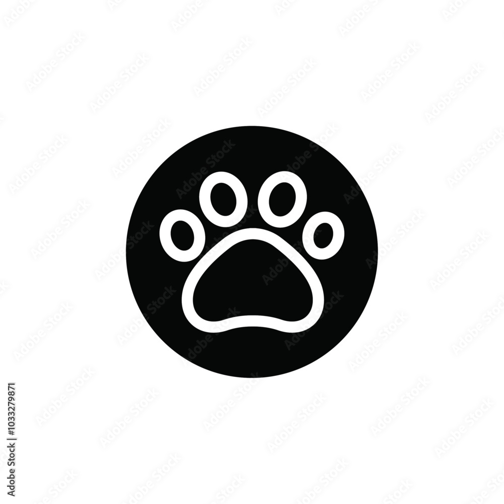Poster Paw icon web design in vector