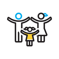 Vector multicolor icon for Family members