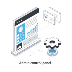 Admin control panel isometric stock illustration. EPS File stock illustration