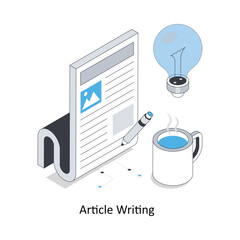 Article Writing isometric stock illustration. EPS File stock illustration