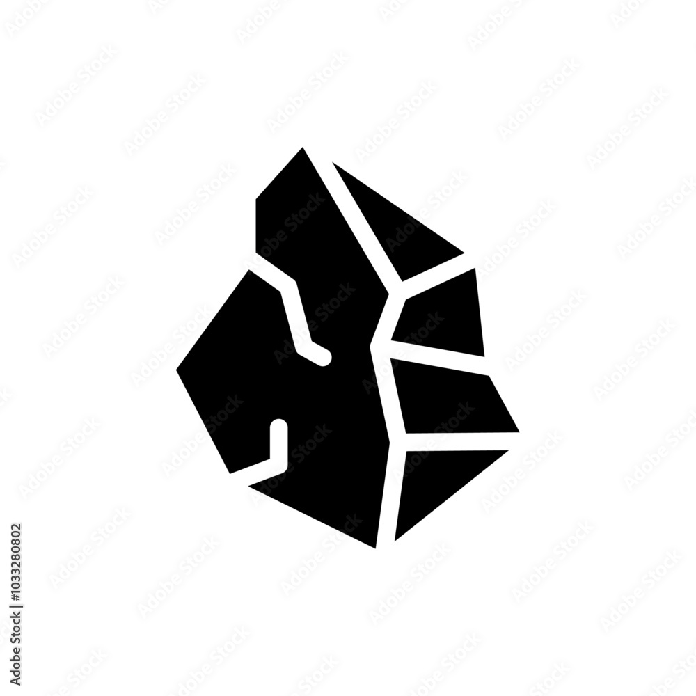 Poster rock stone crystal icon web design in vector
