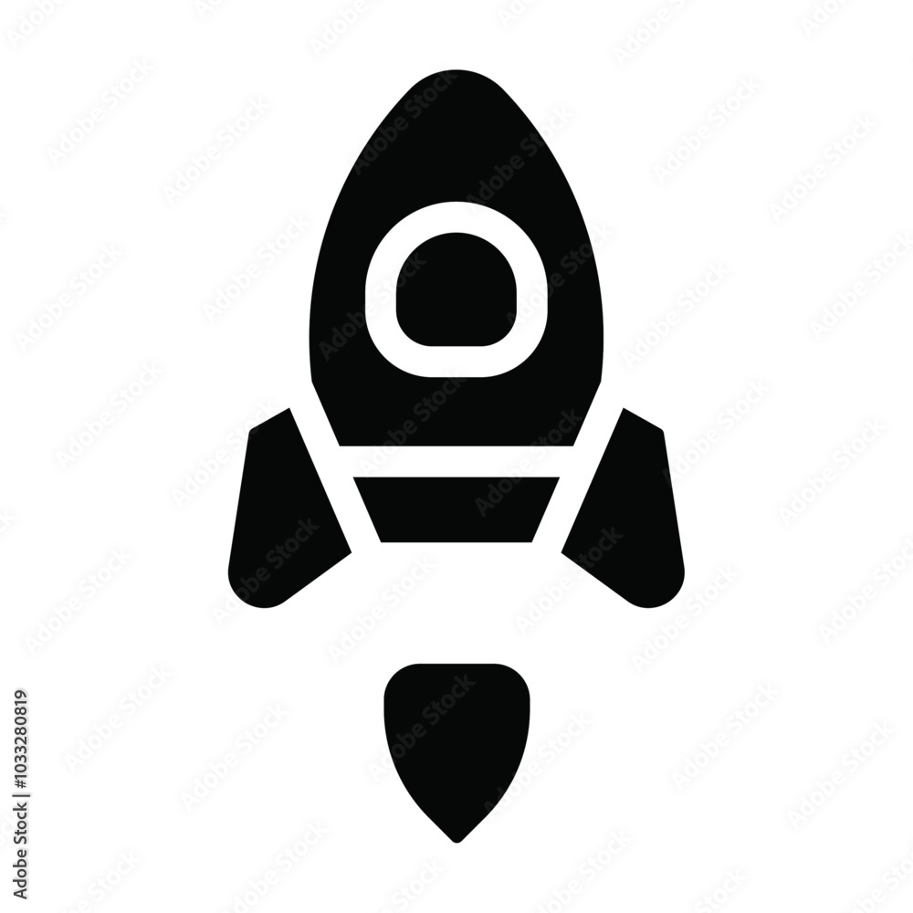 Poster Rocket icon web design in vector