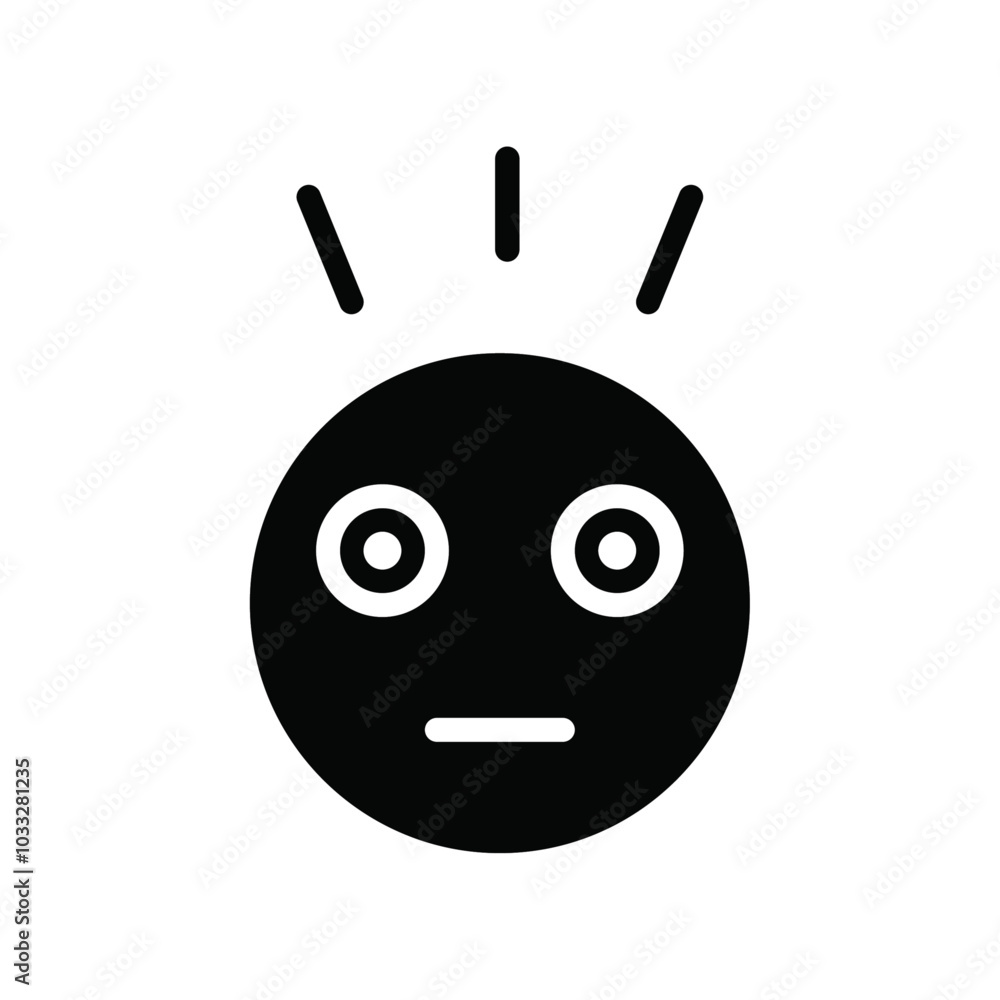 Poster Shocked face icon web design in vector
