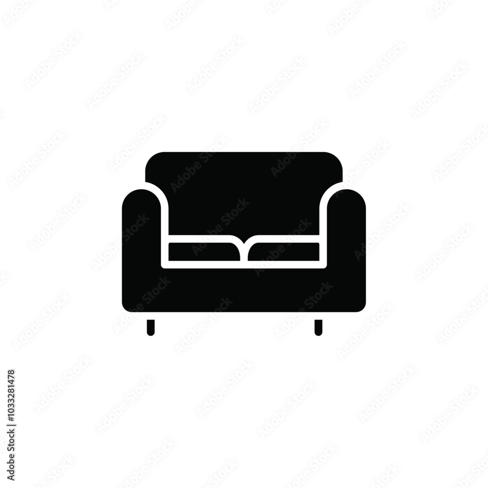Poster sofa icon web design in vector