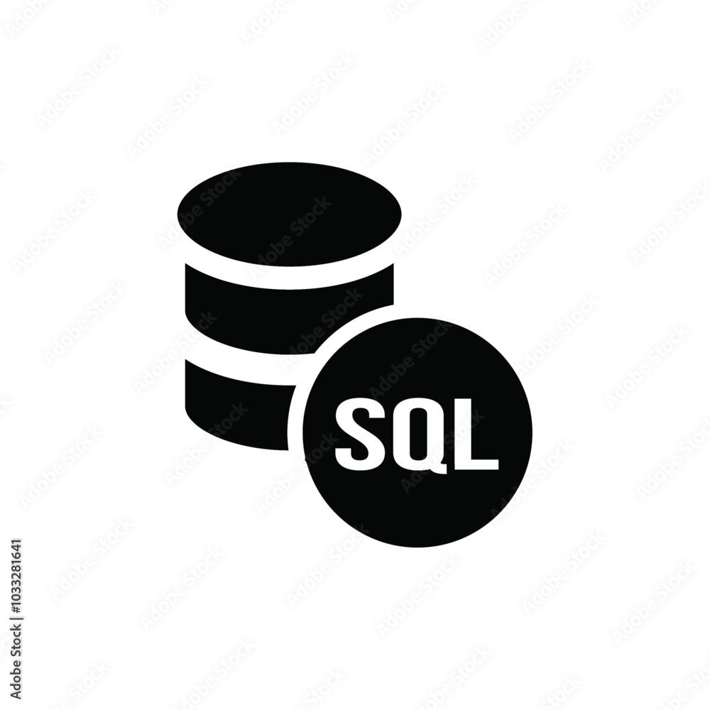 Poster SQL server icon web design in vector