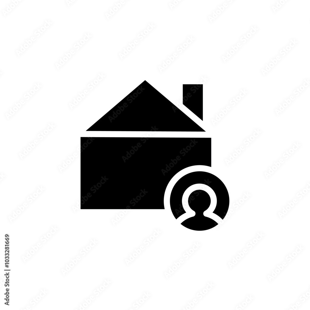 Poster stay home icon web design in vector