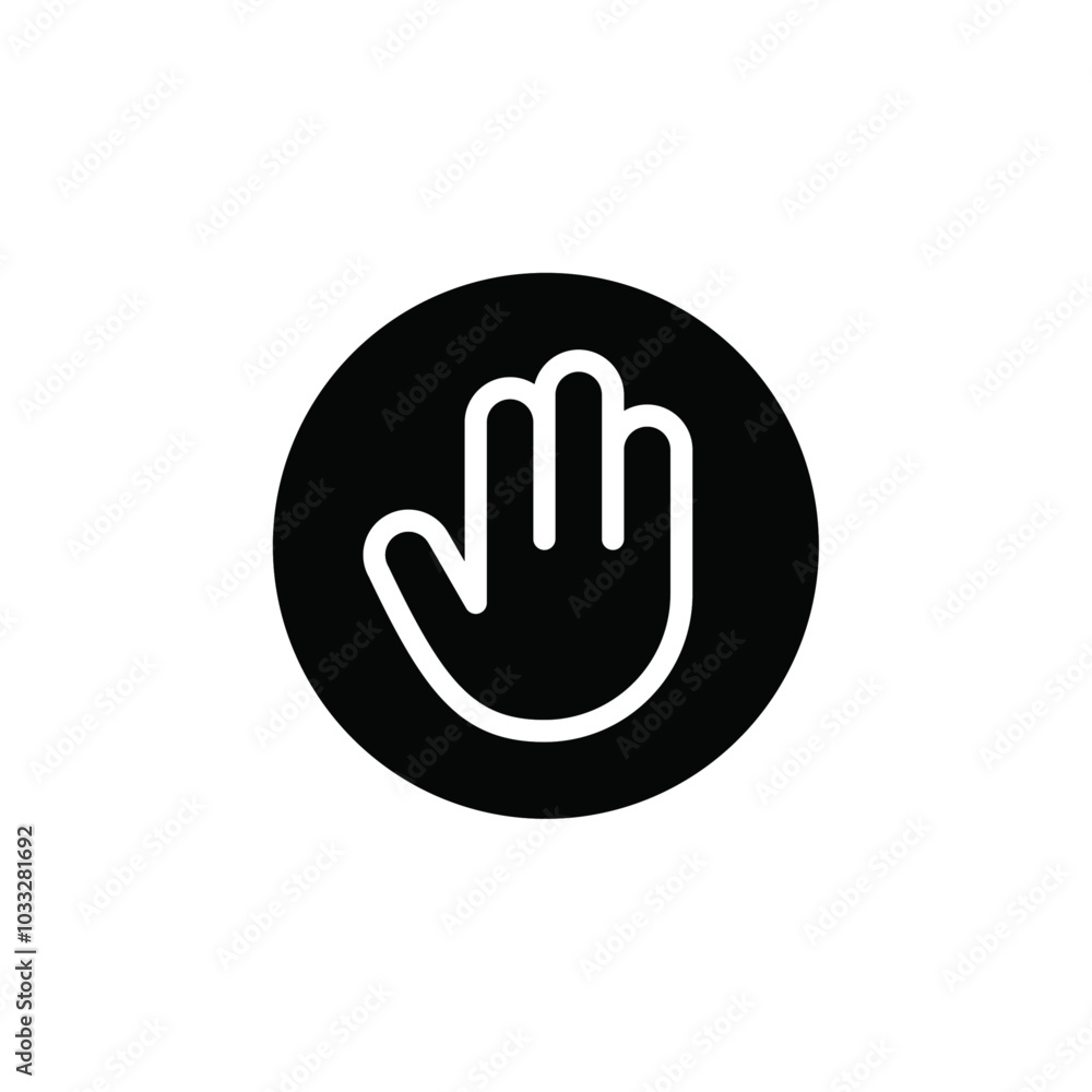 Aufkleber Stop sign with hand icon web design in vector