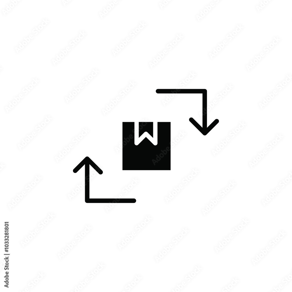 Poster supply chain process icon web design in vector