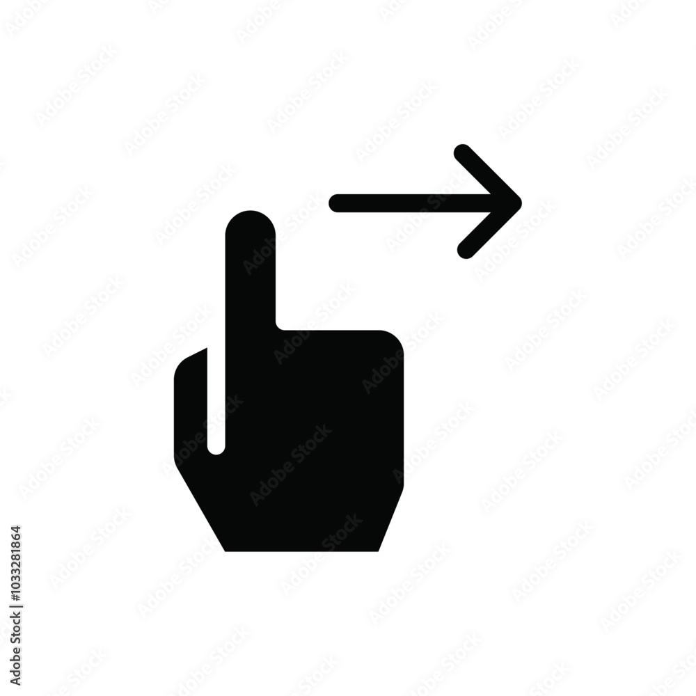 Poster Swipe right icon web design in vector