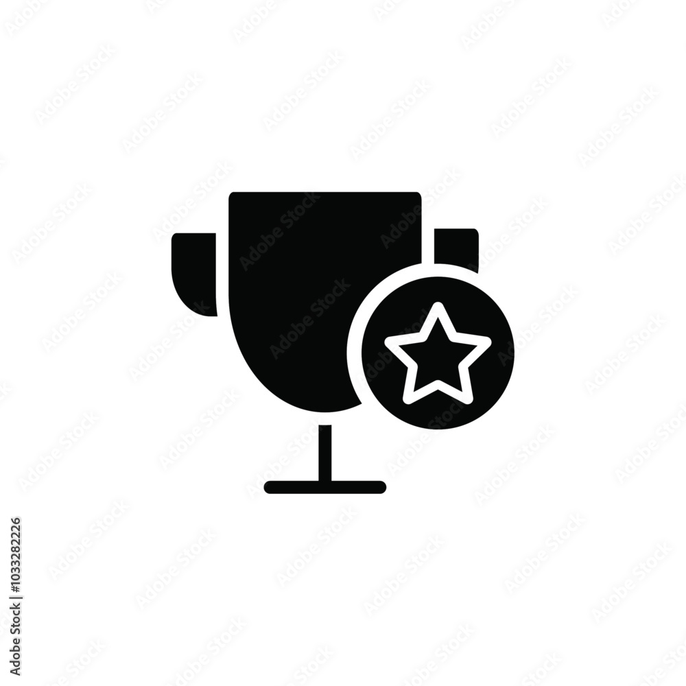 Poster trophy cup with star icon web design in vector