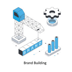Brand Building isometric stock illustration. EPS File stock illustration