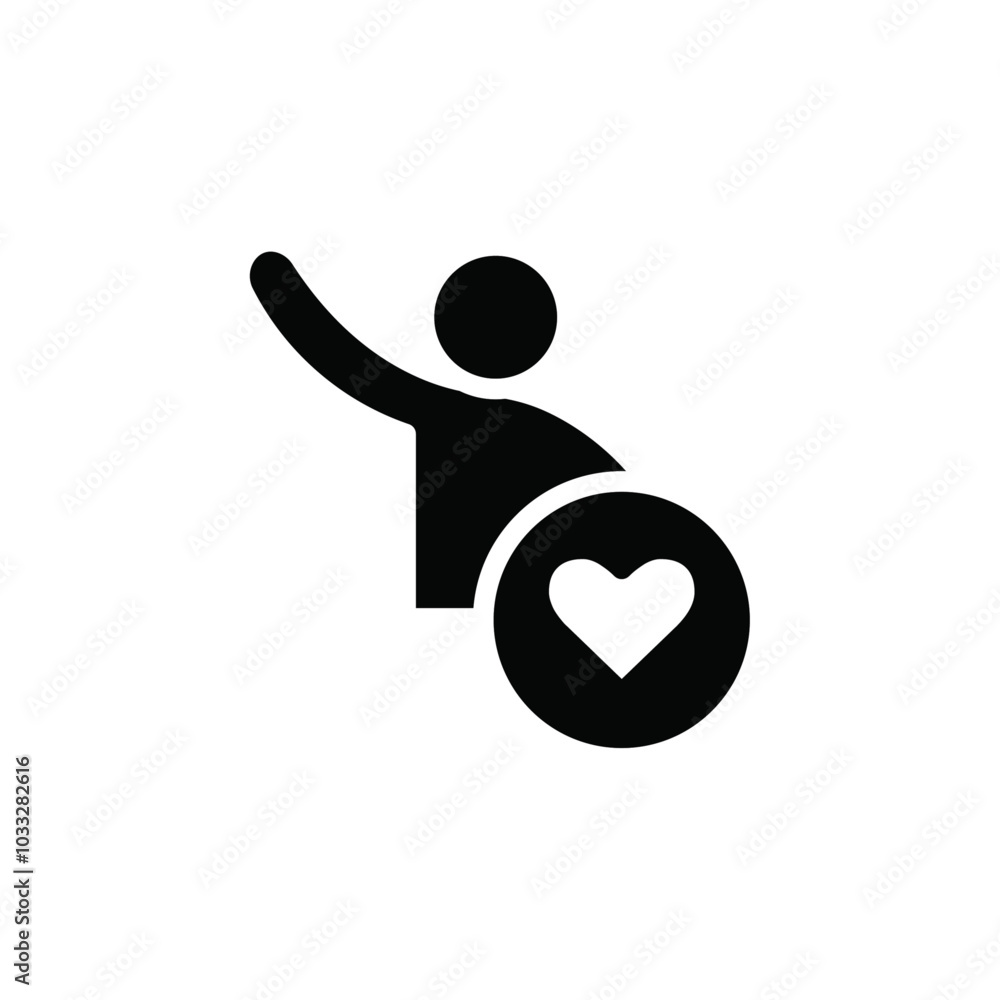 Poster volunteer icon web design in vector