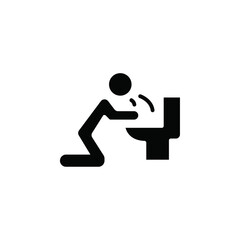 vomiting in bathroom icon web design in vector