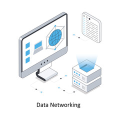 Data Networking isometric stock illustration. EPS File stock illustration